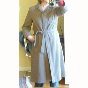 Vintage Talbots classic elegant belted trench coat detachable warm lining 6P